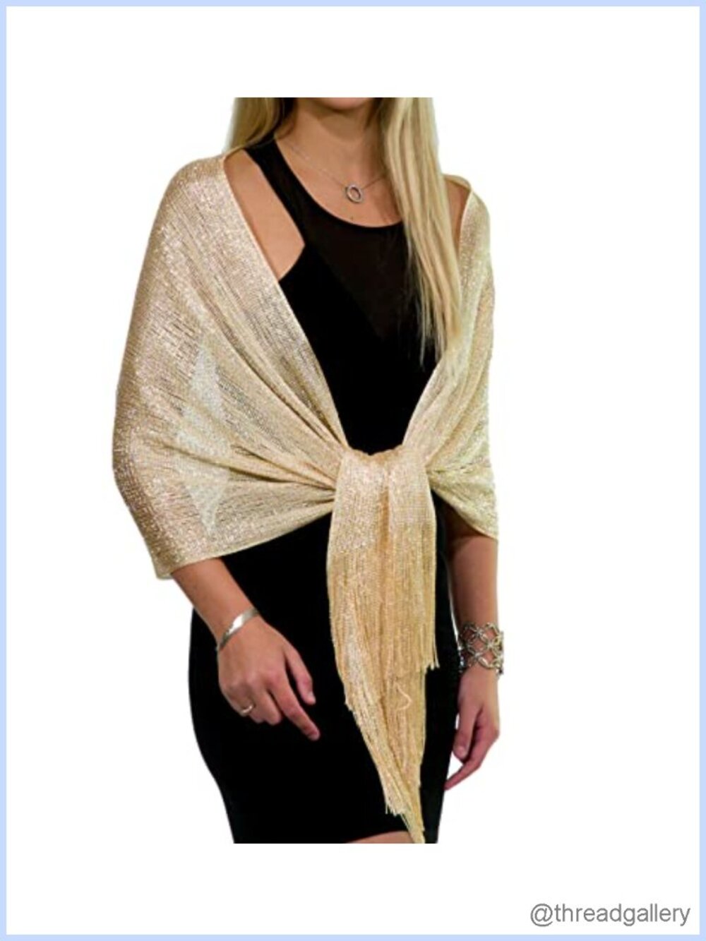 Metallic Glitter Shawl Wrap Evening Wedding Party Scarf